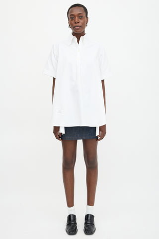 Thom Browne A-Line Polo Blouse