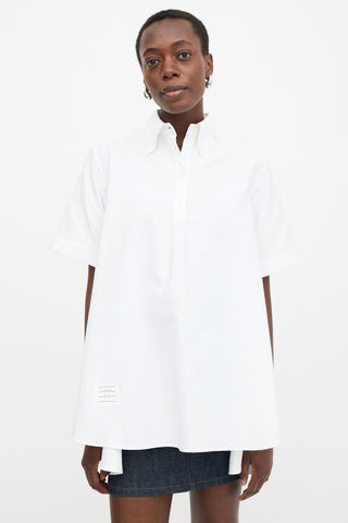 Thom Browne A-Line Polo Blouse