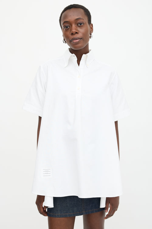 Thom Browne A-Line Polo Blouse
