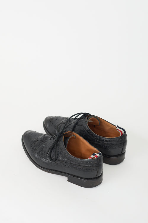 Thom Browne Black Leather Brogue Oxford