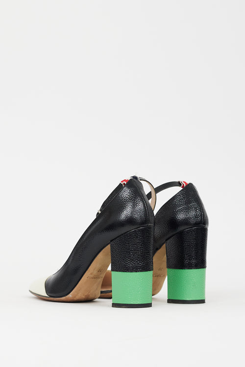 Thom Browne Multicolour Pebbled Leather Cutout Heel