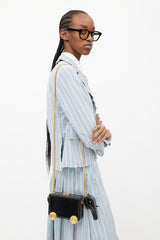 Thom Browne Black & Gold Leather Wheels Crossbody Bag