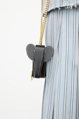 Thom Browne Black & Gold Leather Wheels Crossbody Bag