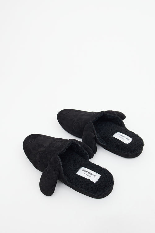 Thom Browne Black Suede Hector Slipper