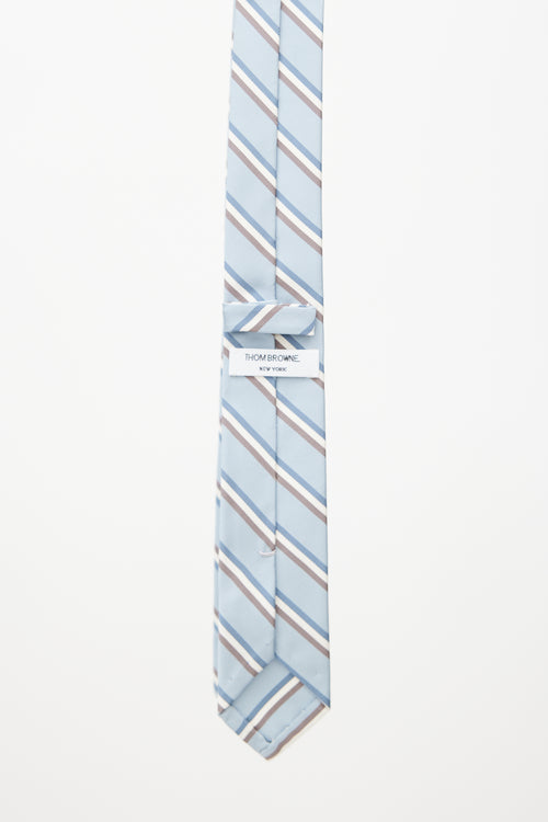 Thom Browne Blue & White Stripes Tie Skirt Suit