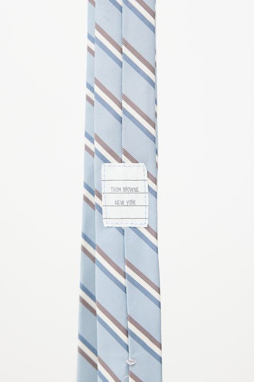 Thom Browne Blue & White Stripes Tie Skirt Suit