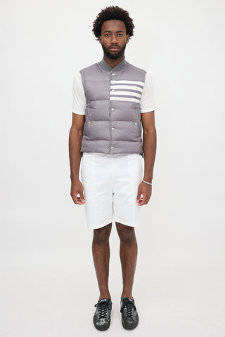 Thom Browne Down 4-Bar Puffer Vest
