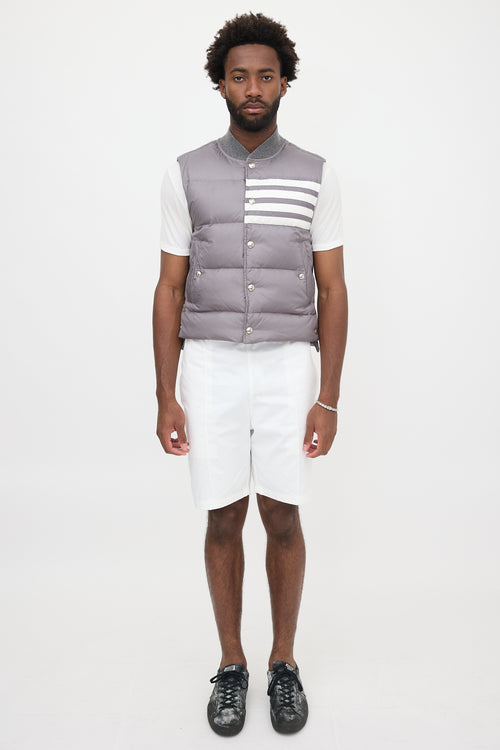 Thom Browne Down 4-Bar Puffer Vest
