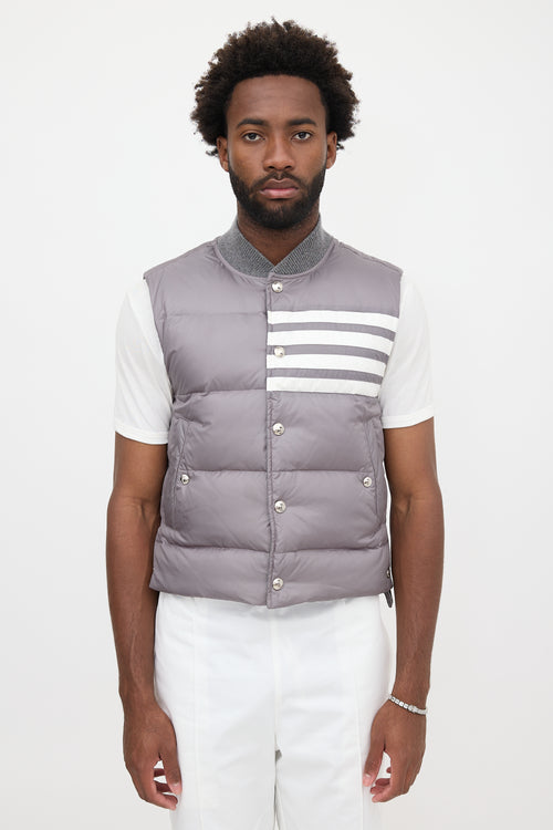 Thom Browne Down 4-Bar Puffer Vest