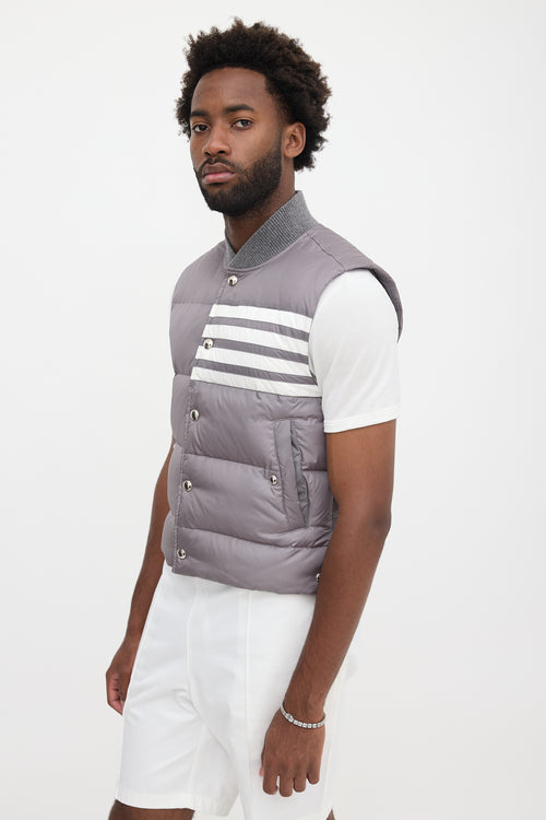 Thom Browne Down 4-Bar Puffer Vest
