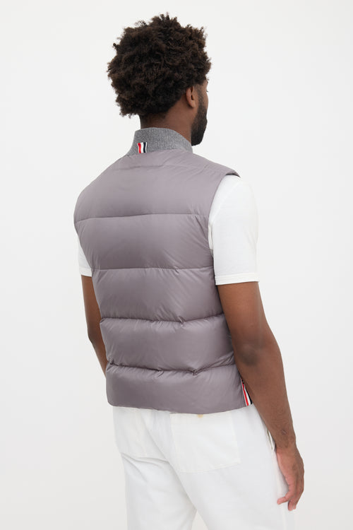 Thom Browne Down 4-Bar Puffer Vest