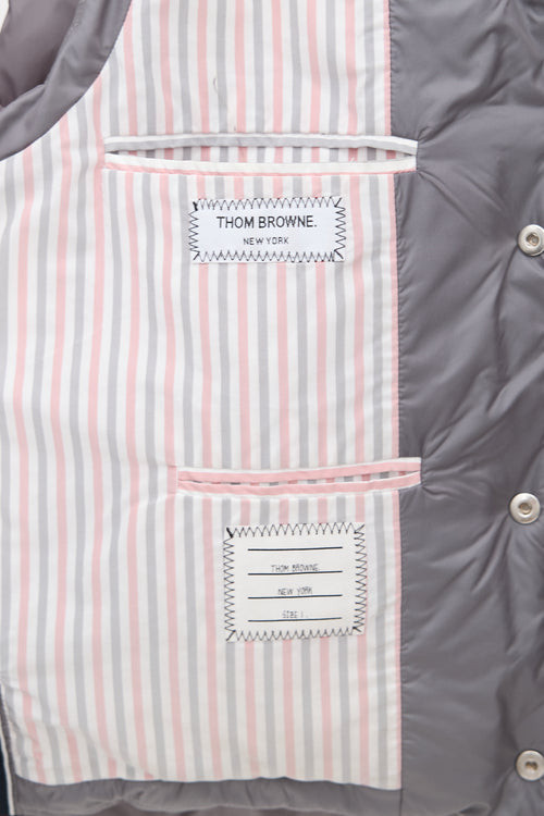 Thom Browne Down 4-Bar Puffer Vest
