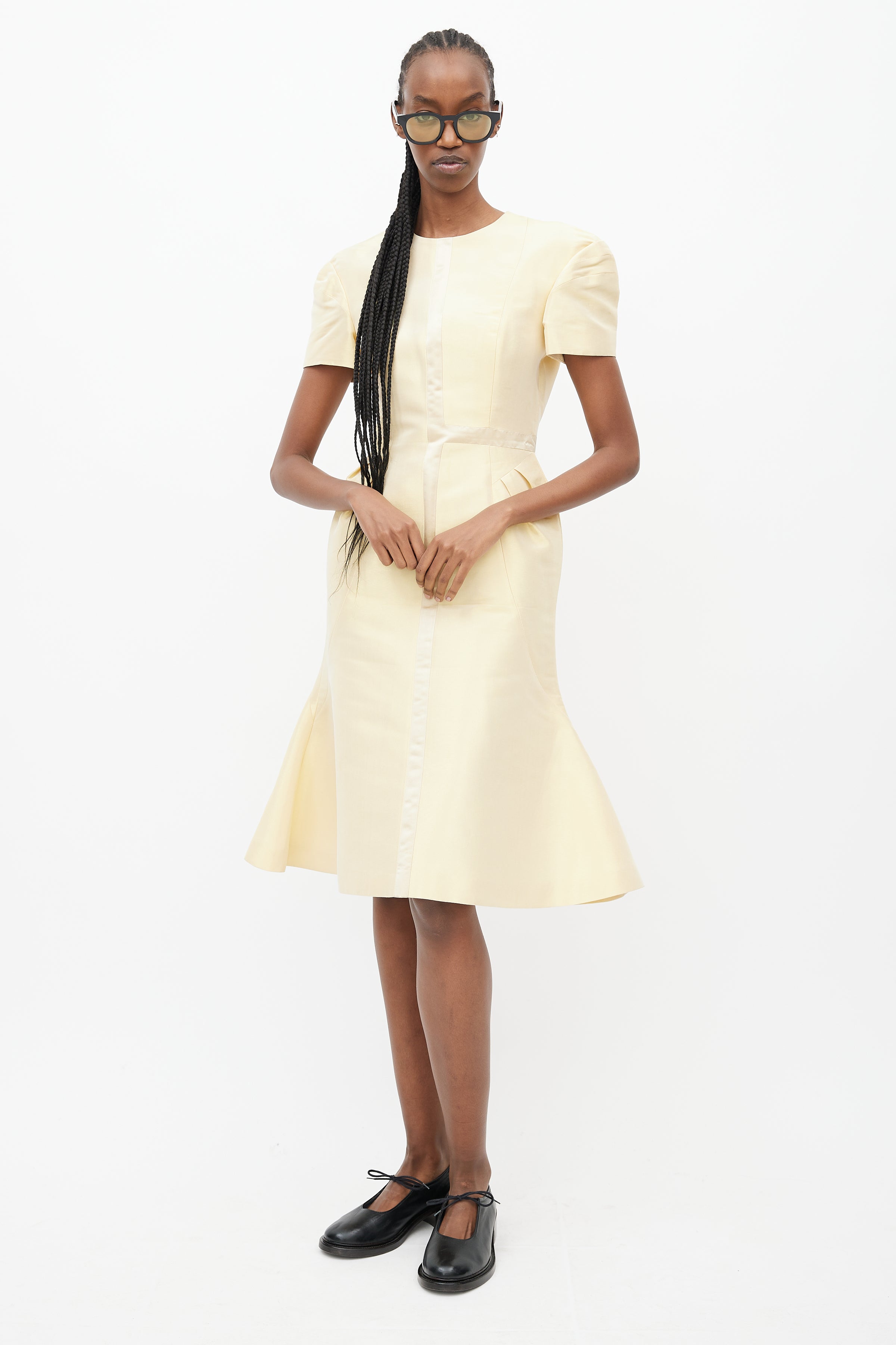 Thom Browne // Gold Panelled Fitted Midi Dress – VSP Consignment Thom Browne // Gold Panelled Fitted Midi Dress – VSP Consignment