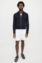 Thom Browne Jersey 4-Bar Zip Cardigan