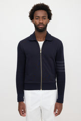 Thom Browne Jersey 4-Bar Zip Cardigan