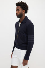 Thom Browne Jersey 4-Bar Zip Cardigan