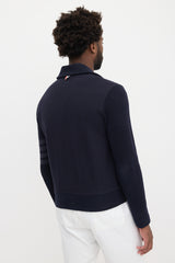 Thom Browne Jersey 4-Bar Zip Cardigan