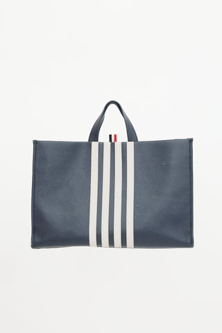 Thom Browne Leather Four Bar Squared Tote