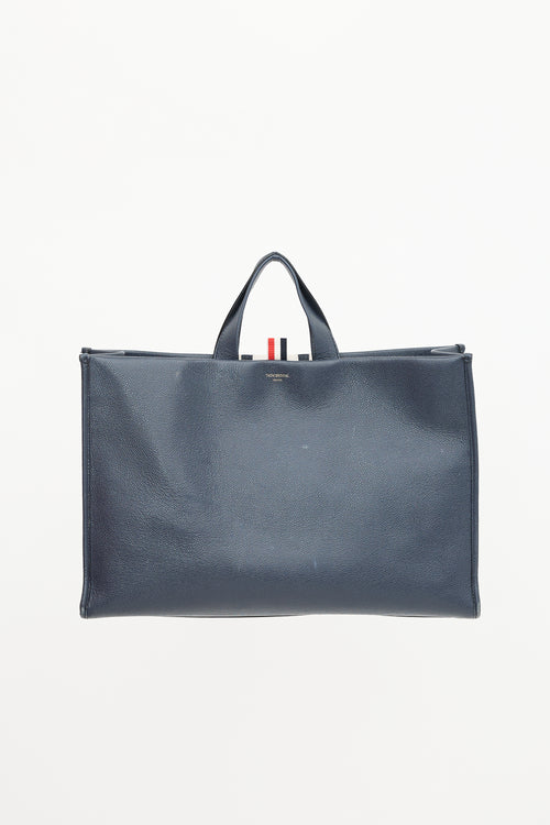 Thom Browne Leather Four Bar Squared Tote