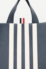 Thom Browne Leather Four Bar Squared Tote