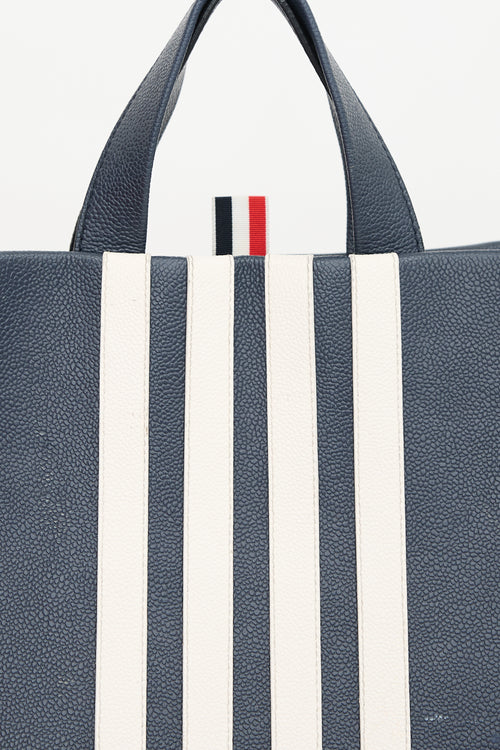 Thom Browne Leather Four Bar Squared Tote