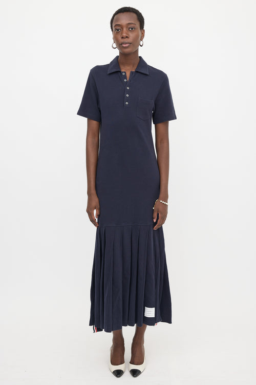 Thom Browne Pleated Polo Dress