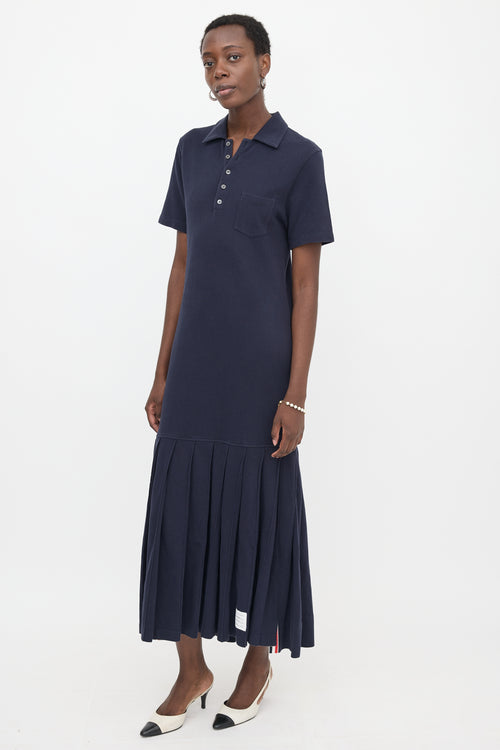 Thom Browne Pleated Polo Dress