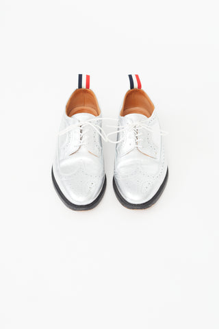 Thom Browne Silver Leather Brogue Oxford