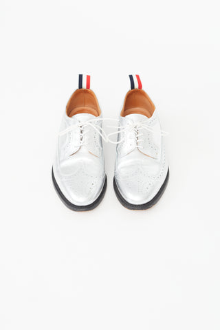 Thom Browne Silver Leather Brogue Oxford