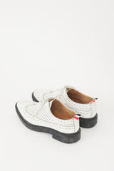 Thom Browne White Leather Perforated Longwing Brogue