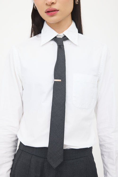 Thom Browne Wool RWB Slim Tie