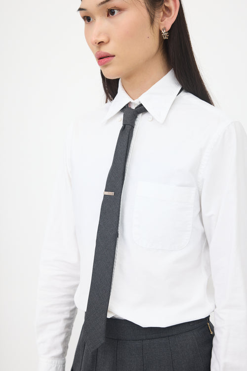 Thom Browne Wool RWB Slim Tie