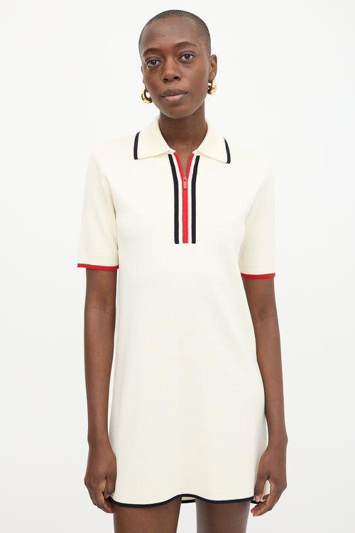 Wool Striped Polo Dress