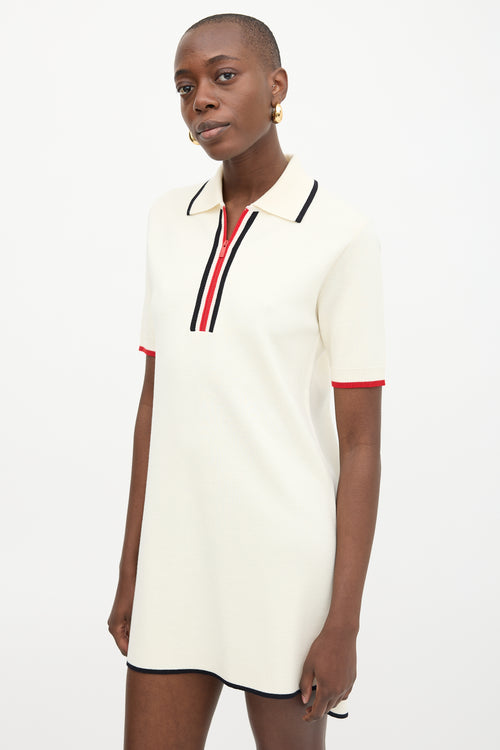 Wool Striped Polo Dress