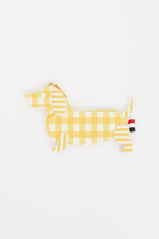 Thom Browne Yellow & White Gingham Motif Coin Pouch