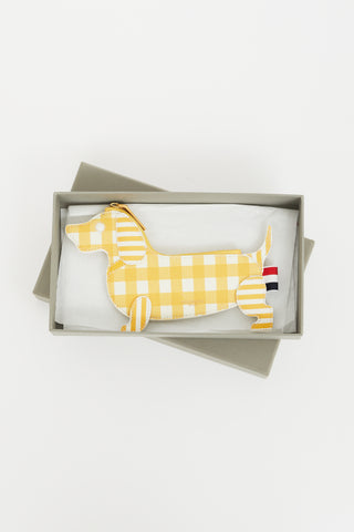 Thom Browne Yellow & White Gingham Motif Coin Pouch