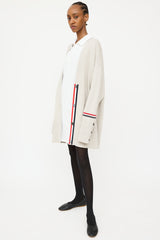 Thom Browne Grey & Multi Wool Knit Striped Oversized Cardigan