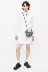 Thom Browne Grey Leather Icon Crossbody Bag