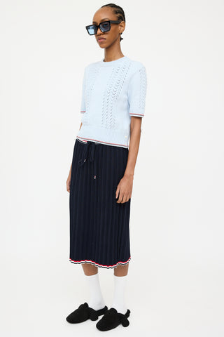 Thom Browne Navy & Multi Pleated Skirt