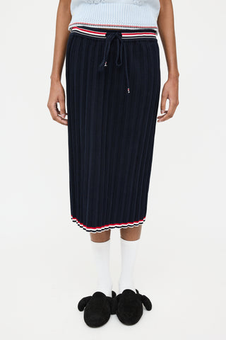 Thom Browne Navy & Multi Pleated Skirt