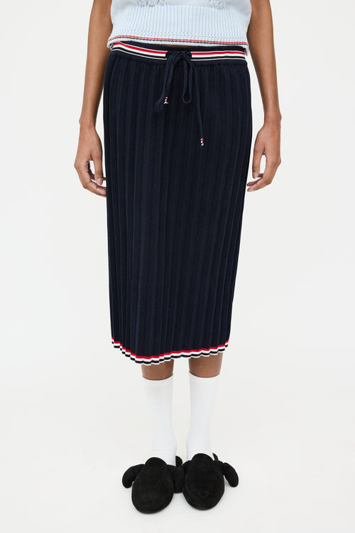 Thom Browne Navy & Multi Pleated Skirt