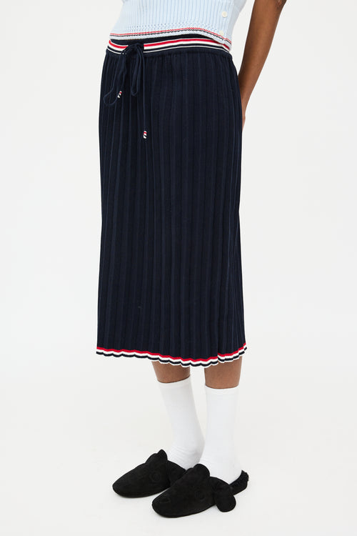 Thom Browne Navy & Multi Pleated Skirt