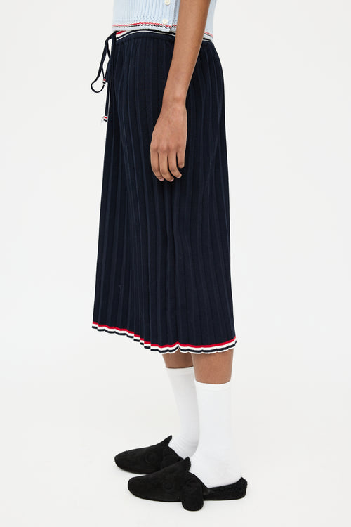 Thom Browne Navy & Multi Pleated Skirt
