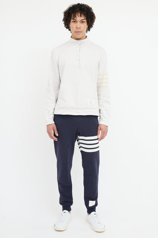 Thom Browne 4 Bar Half Zip Sweatshirt