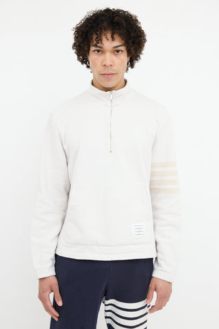 Thom Browne 4 Bar Half Zip Sweatshirt