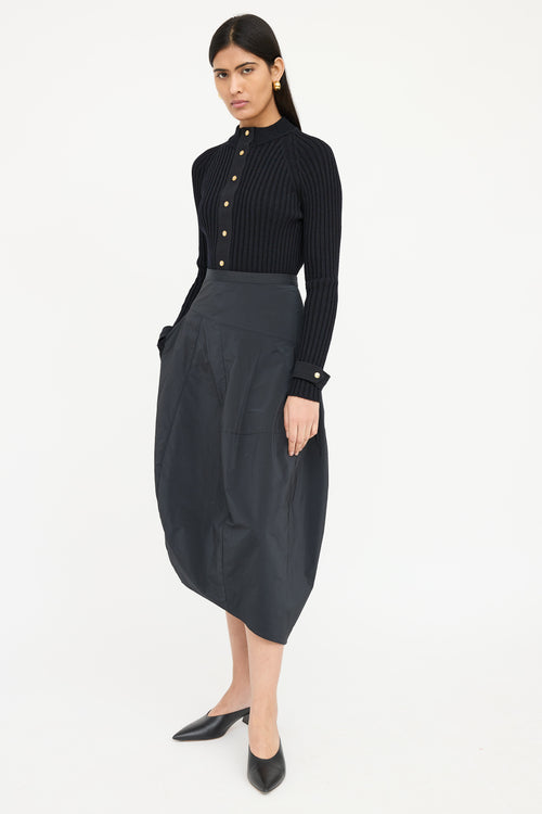 Tibi Nylon Asymmetrical Balloon Skirt