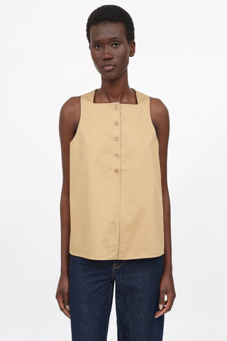 Tibi Button Up Sleeveless Shirt
