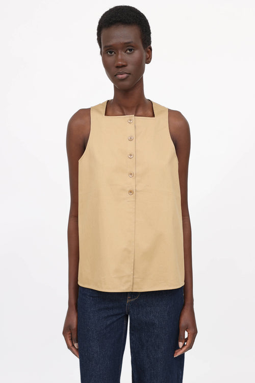 Tibi Button Up Sleeveless Shirt
