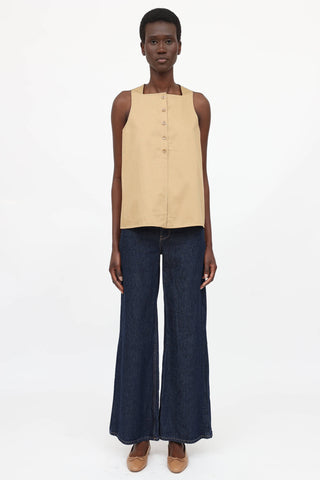 Tibi Button Up Sleeveless Shirt