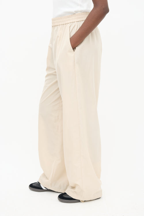 Tibi Beige Cargo Drawstring Trouser